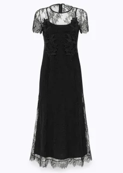 LACE MIDI DRESS WITH EMBROIDERY