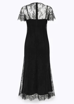 LACE MIDI DRESS WITH EMBROIDERY