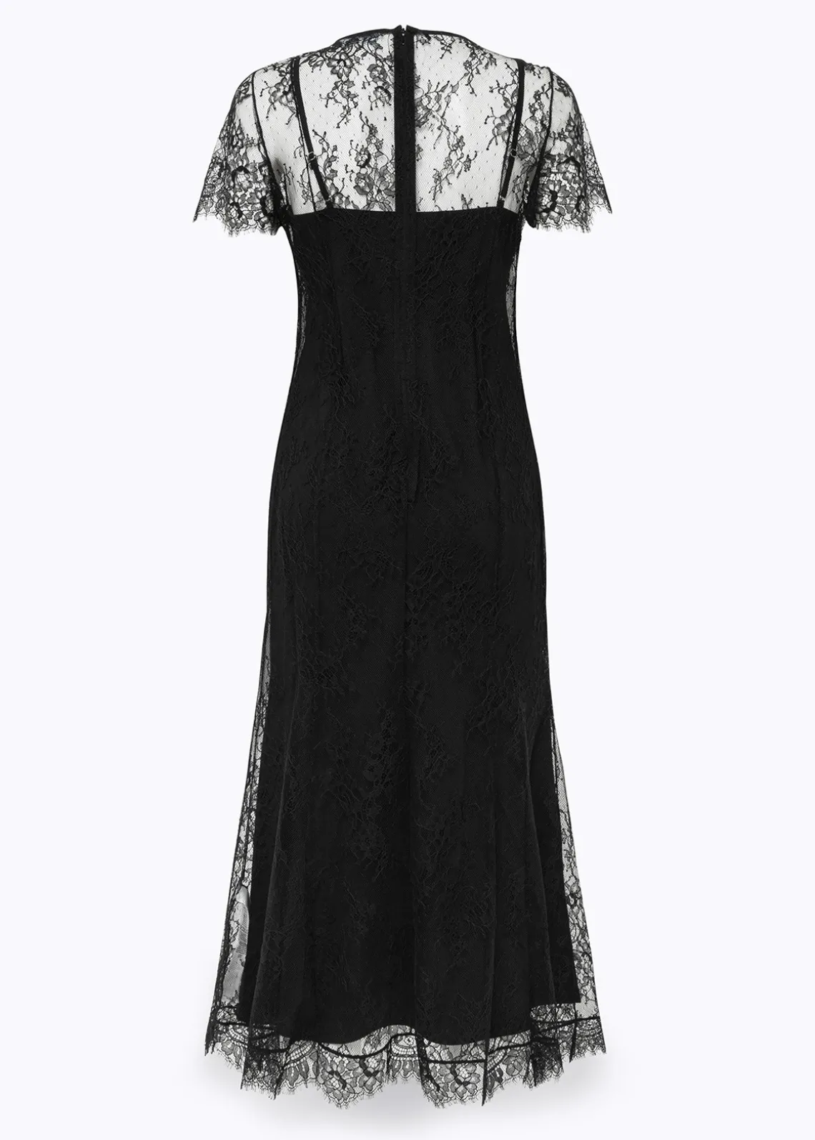 LACE MIDI DRESS WITH EMBROIDERY