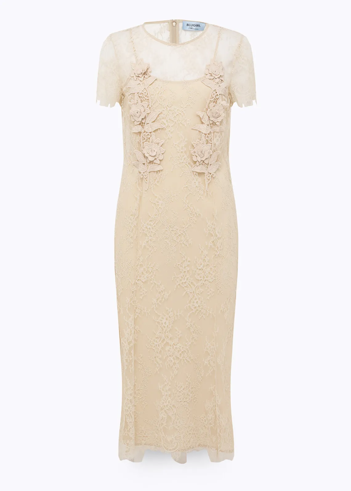 LACE MIDI DRESS WITH EMBROIDERY