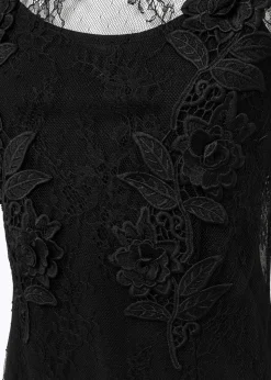 LACE MIDI DRESS WITH EMBROIDERY