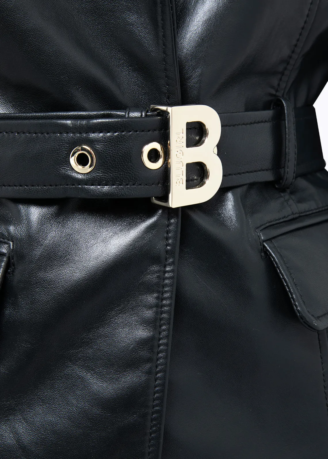 LEATHER BLAZER JACKET WITH BELT