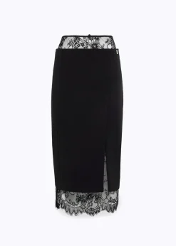 LIGHT CRÊPE SKIRT WITH SLIT