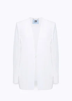 LINEN BLEND OVERSIZED BLAZER JACKET