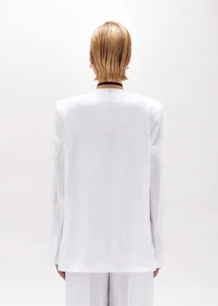 LINEN BLEND OVERSIZED BLAZER JACKET