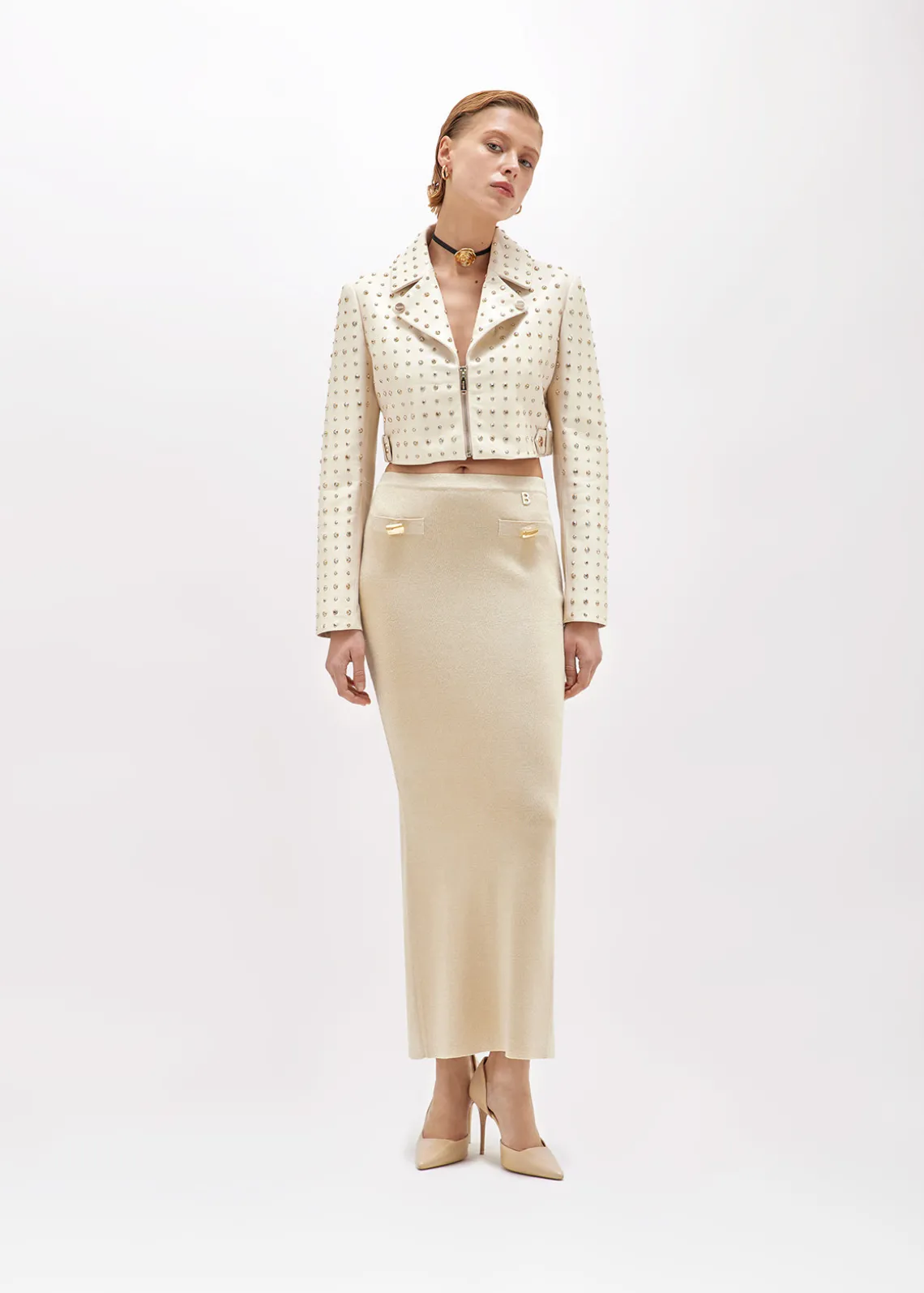 LUREX KNIT LONG SKIRT