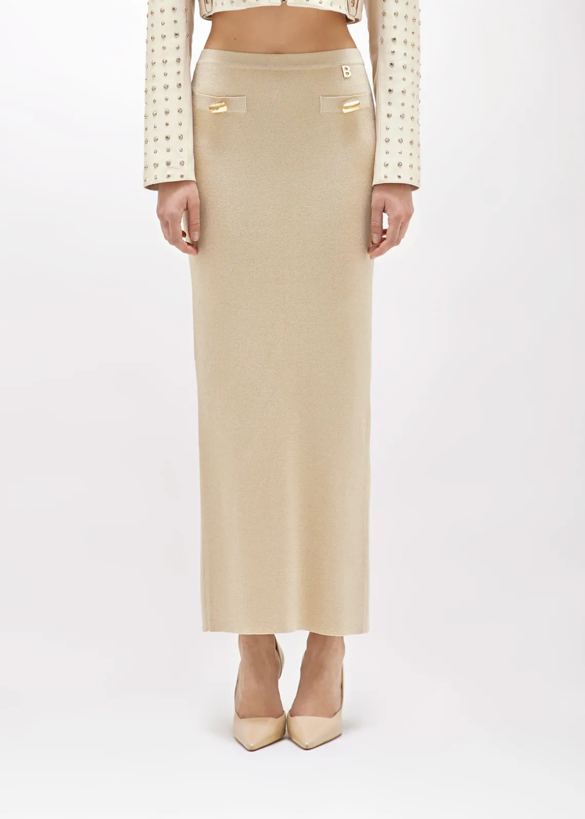 LUREX KNIT LONG SKIRT