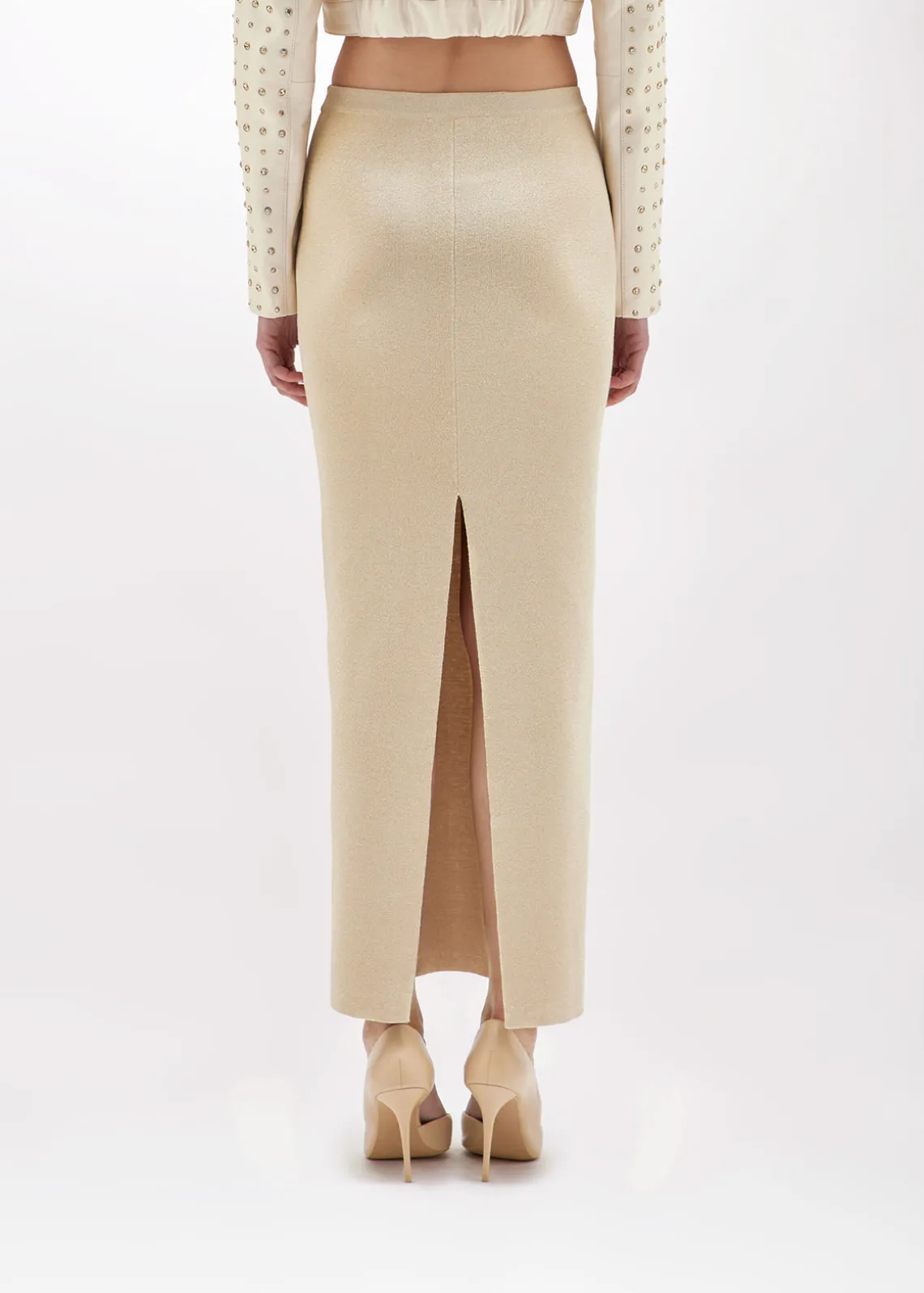 LUREX KNIT LONG SKIRT