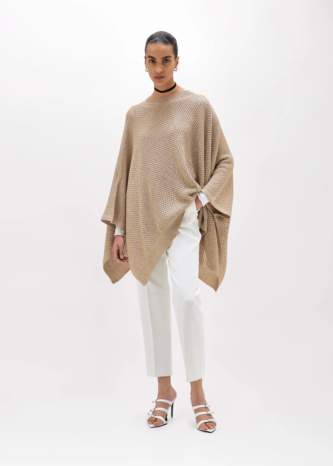 LUREX MESH KNIT PONCHO