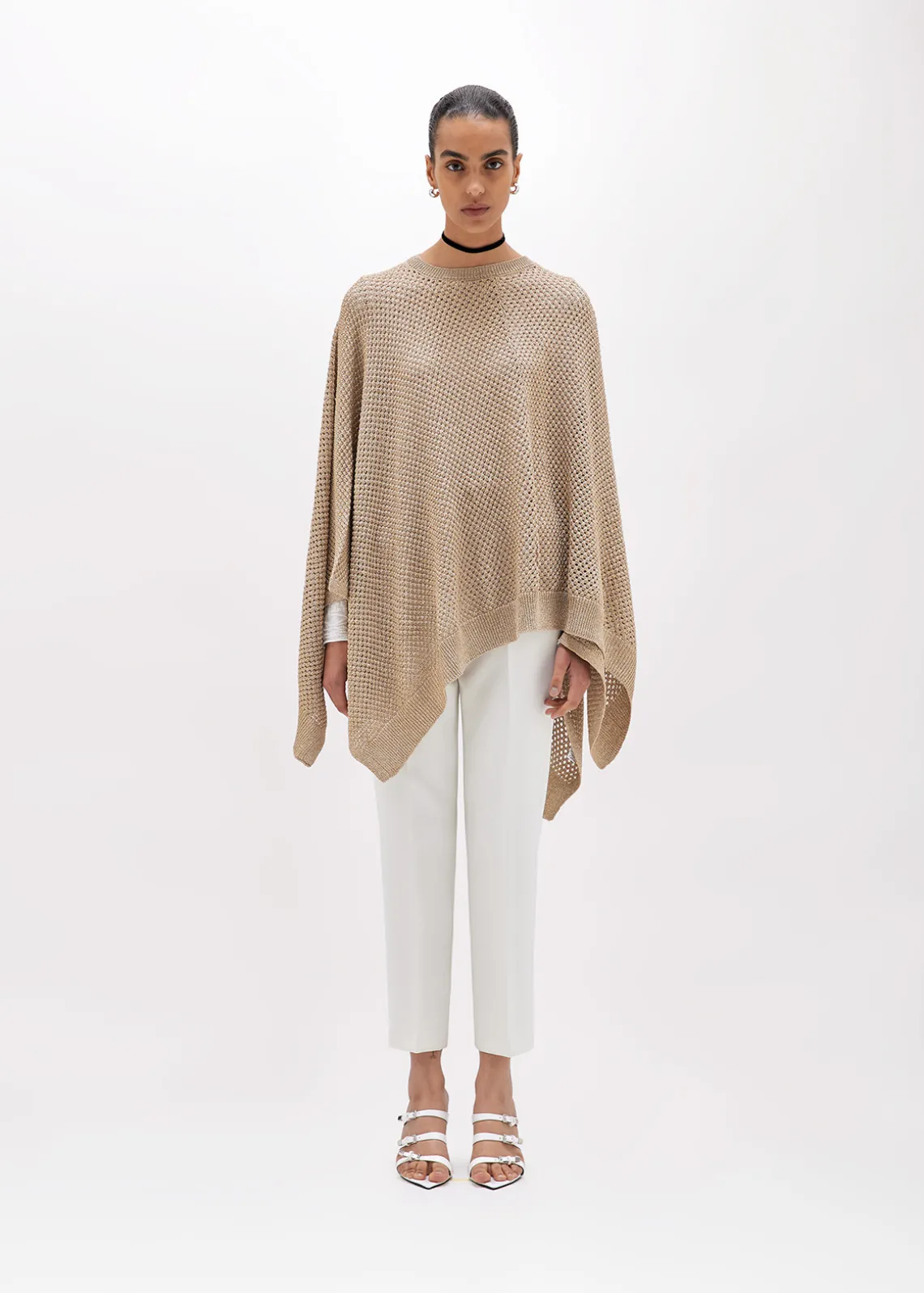 LUREX MESH KNIT PONCHO