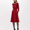 MIDI DRESS IN STRETCH CRÊPE