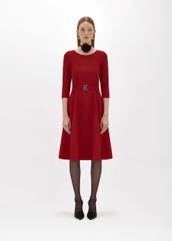 MIDI DRESS IN STRETCH CRÊPE