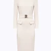 MIDI DRESS IN STRETCH WOOL CADY
