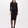 MIDI DRESS IN STRETCH WOOL CADY