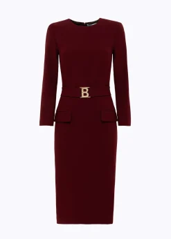 MIDI DRESS IN STRETCH WOOL CADY