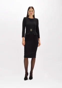 MIDI DRESS IN STRETCH WOOL CADY