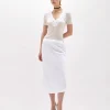 MIDI SKIRT IN LINEN BLEND