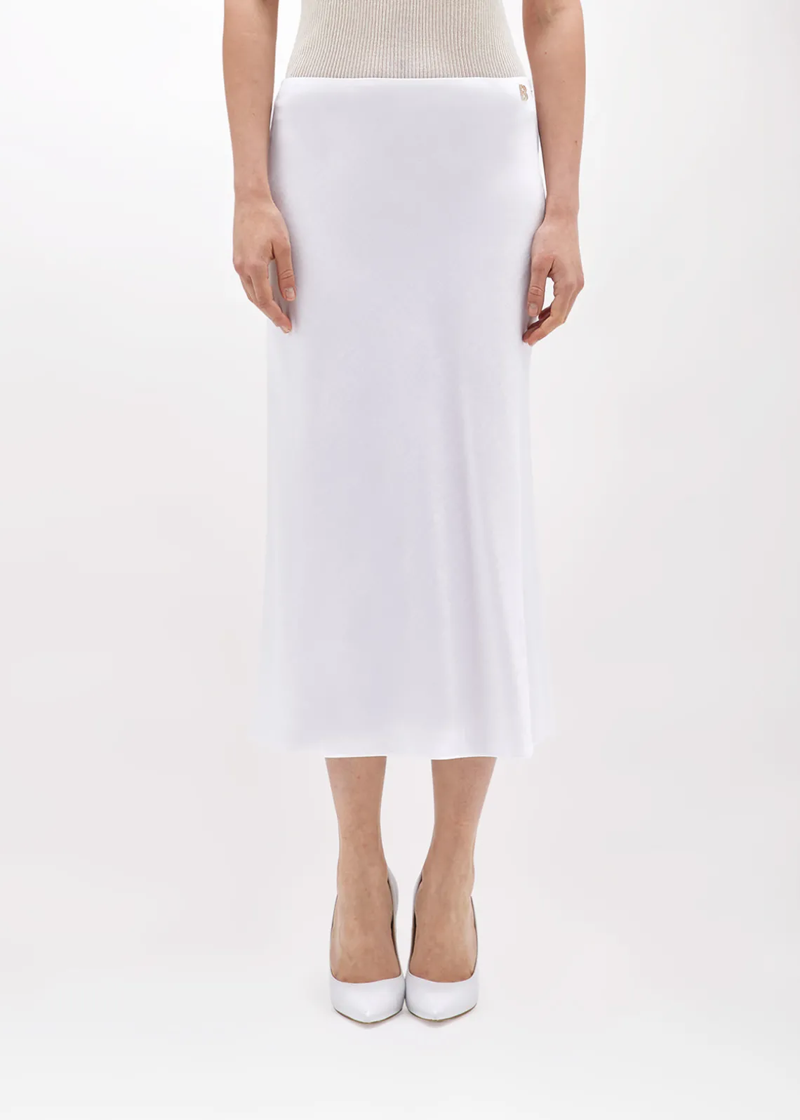 MIDI SKIRT IN LINEN BLEND
