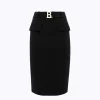MIDI SKIRT IN STRETCH WOOL CADY