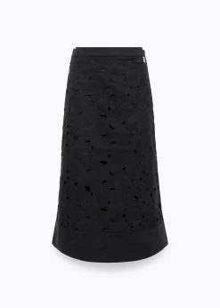 MIDI SKIRT WITH INLAID ROSES