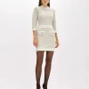 MINI DRESS IN BOUCLÉ YARN WITH RHINESTONES