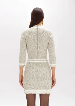 MINI DRESS IN BOUCLÉ YARN WITH RHINESTONES