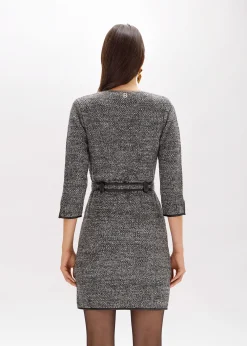 MINI DRESS IN BOUCLÉ YARN WITH BELT