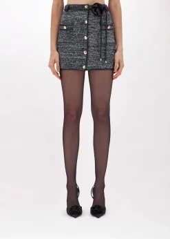 MINI SKIRT IN BOUCLÉ YARN WITH BELT