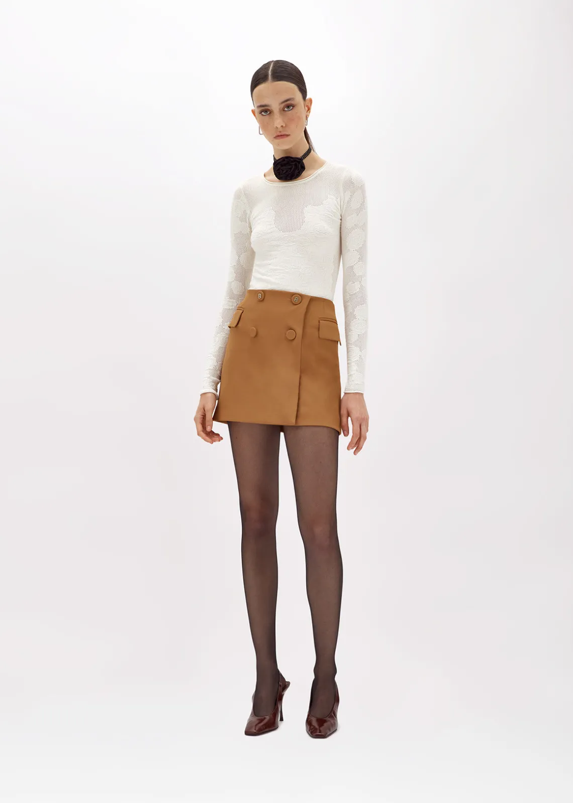 MINI SKIRT IN STRETCH CRÊPE