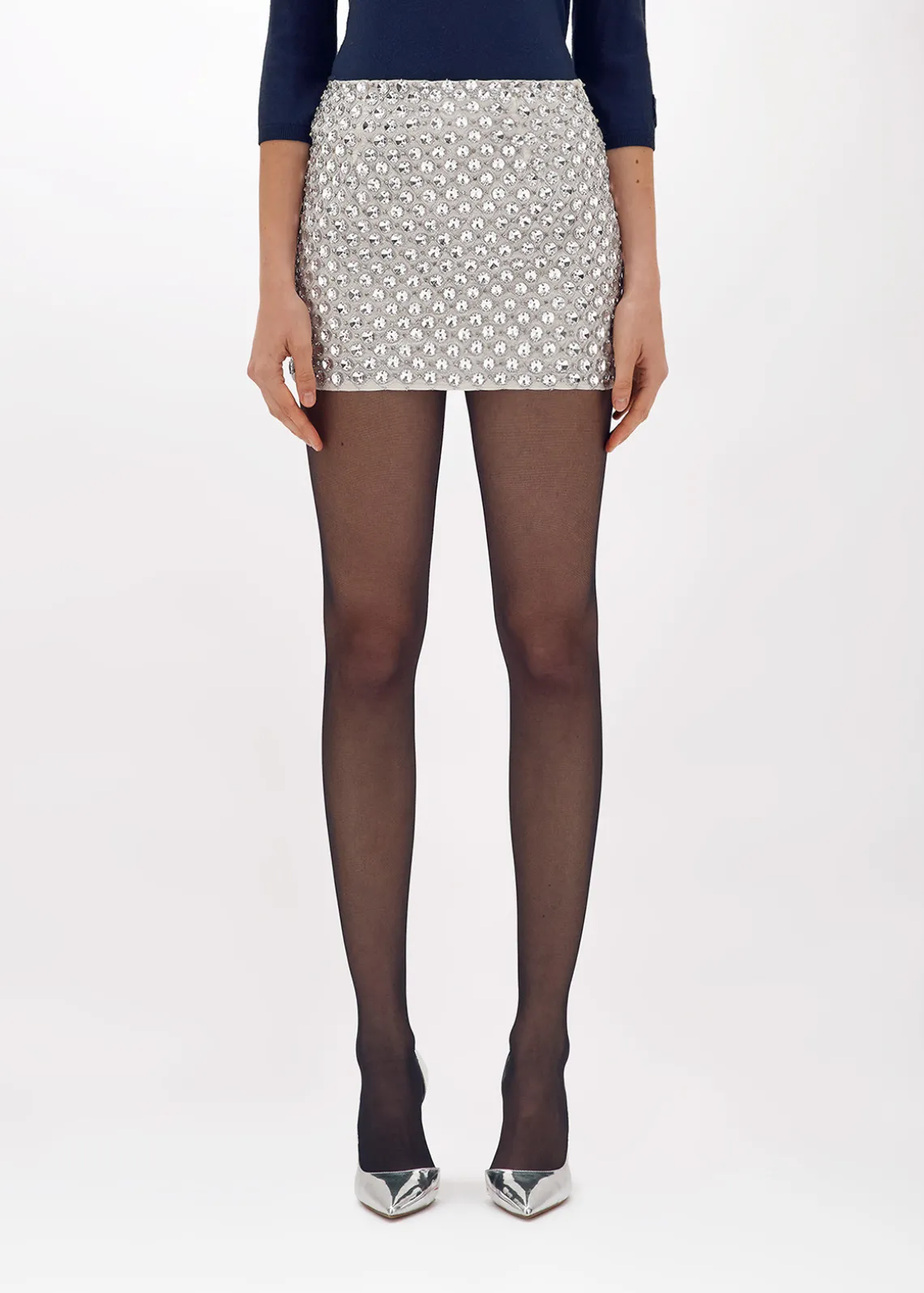 MINI SKIRT WITH CRYSTAL EMBROIDERY