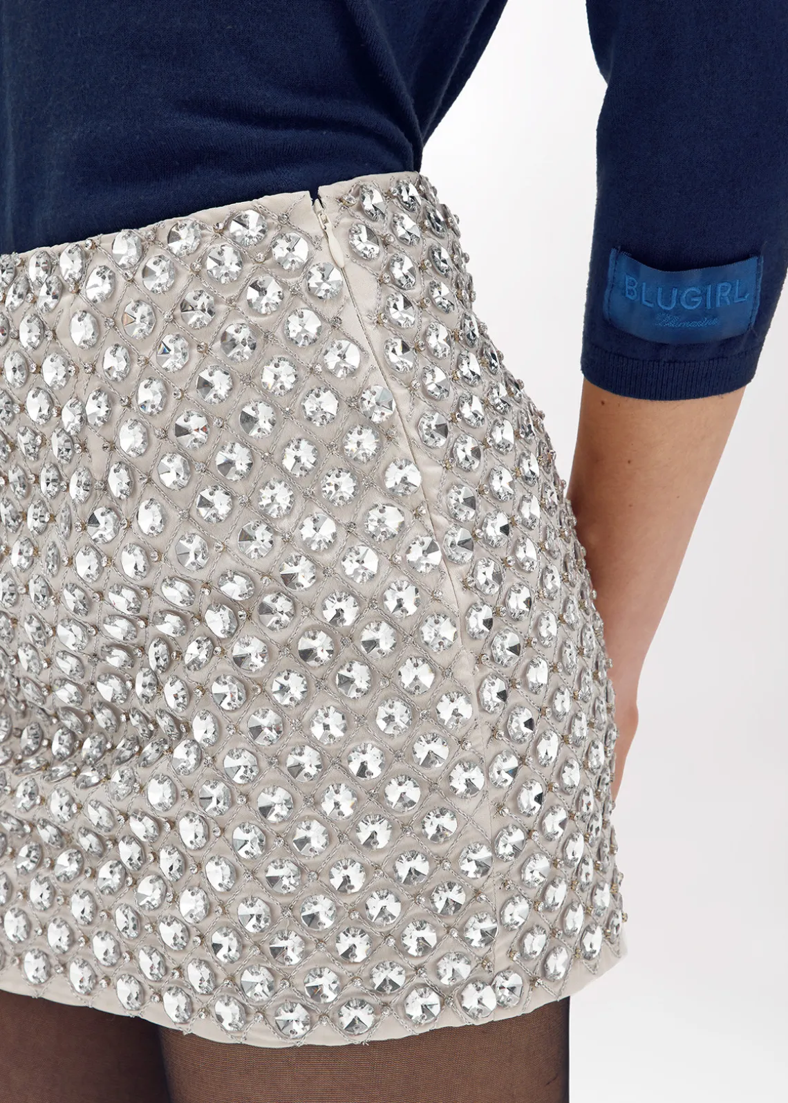 MINI SKIRT WITH CRYSTAL EMBROIDERY