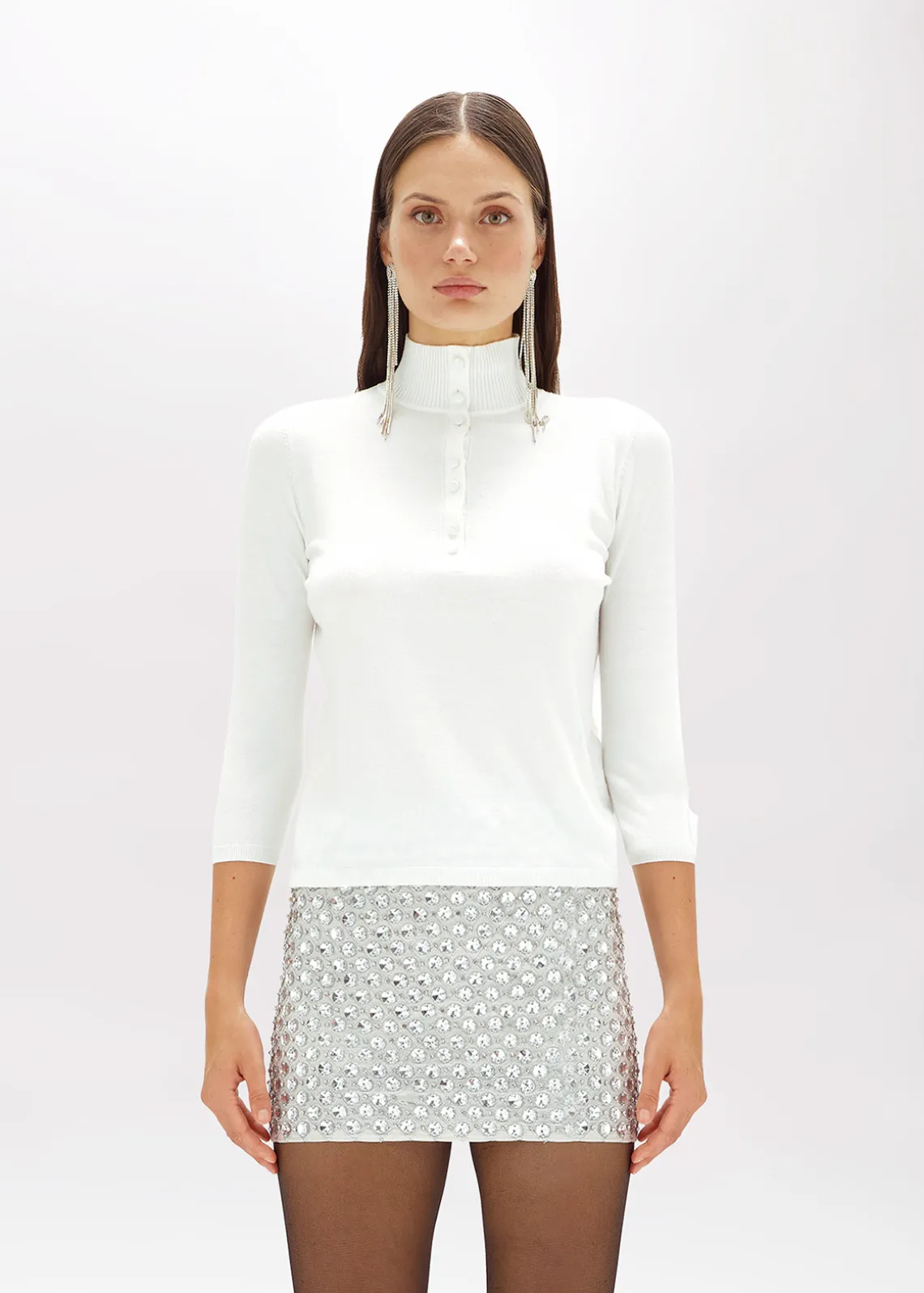 MOCK NECK SWEATER IN VISCOSE BLEND