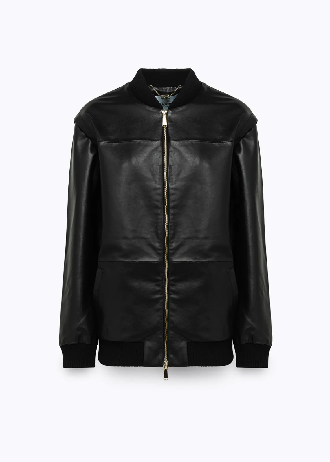 OVERSIZED LEATHER BOMBER JACKET
