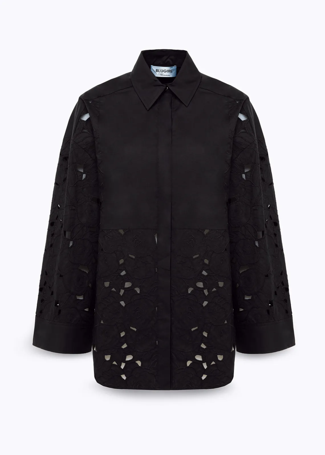 OVERSIZED SHIRT IN EMBROIDERED COTTON CANVAS