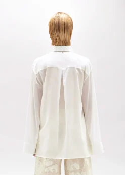 OVERSIZED SHIRT IN RUFFLED SILK
