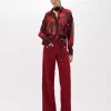 PANTS IN BOUCLÉ YARN WITH BELT