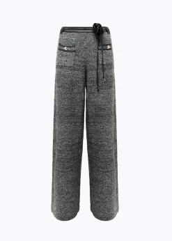 PANTS IN BOUCLÉ YARN WITH BELT
