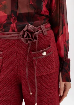 PANTS IN BOUCLÉ YARN WITH BELT