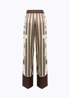 PANTS IN STRIPED SATIN