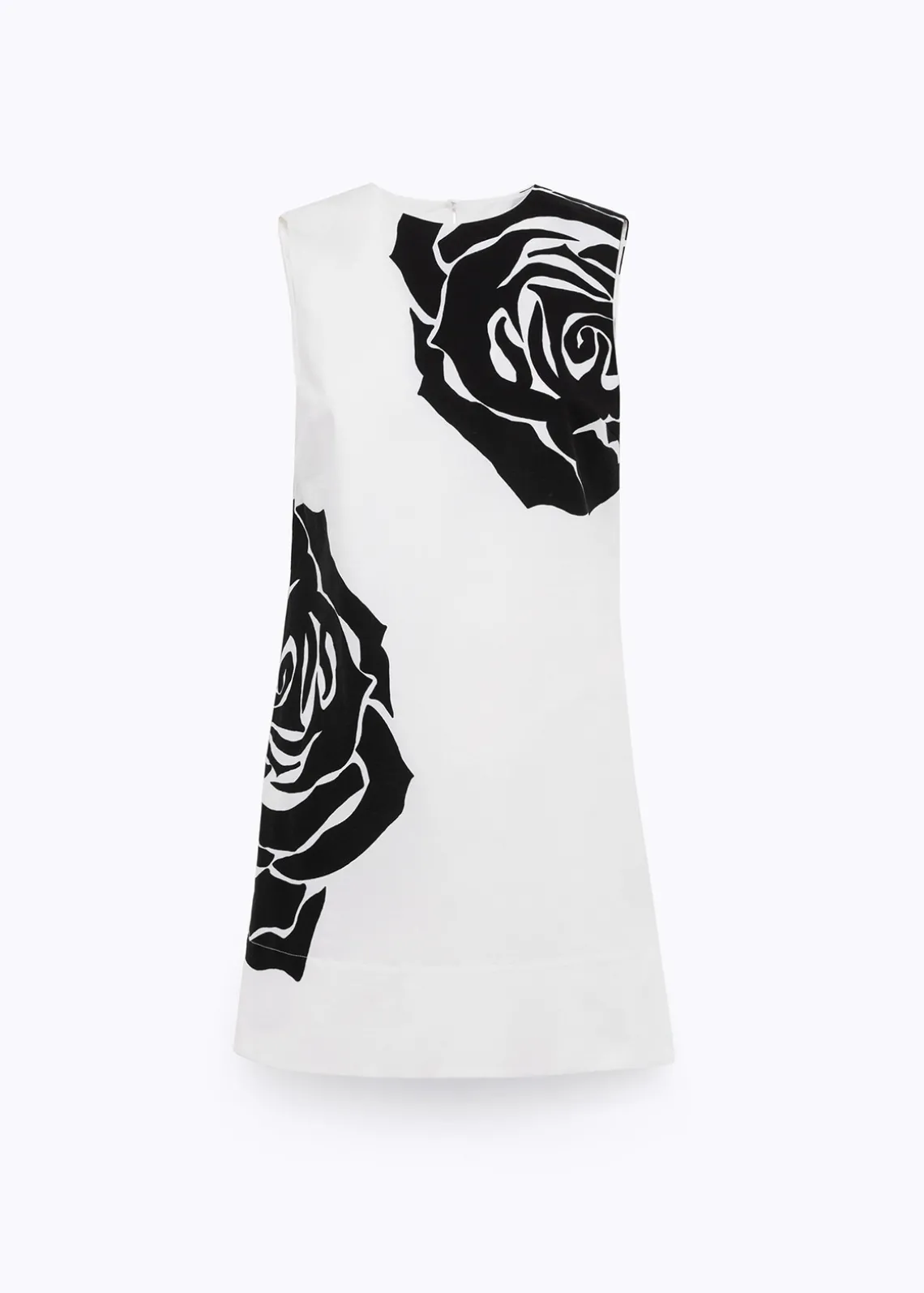 POPLIN MINI DRESS WITH ROSE DECORATION