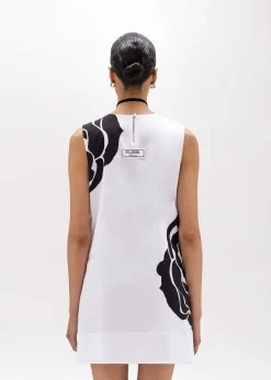 POPLIN MINI DRESS WITH ROSE DECORATION