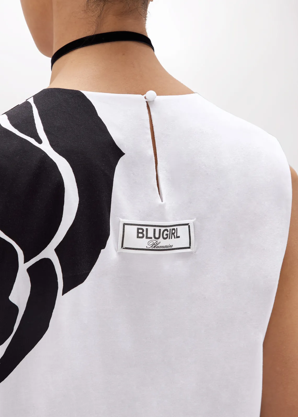 POPLIN MINI DRESS WITH ROSE DECORATION