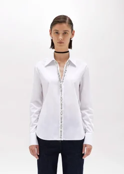 POPLIN SHIRT WITH CRYSTALS