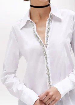 POPLIN SHIRT WITH CRYSTALS