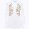 POPLIN SHIRT WITH FLORAL PATCH DETAILS