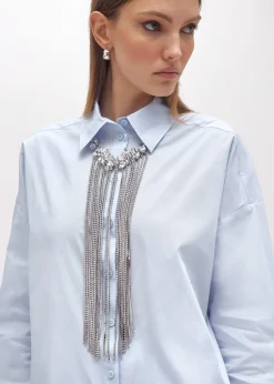 POPLIN SHIRT WITH NECKLACE