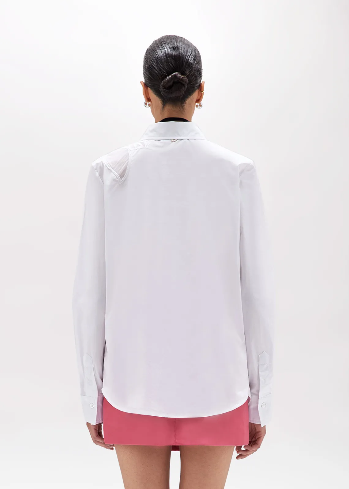 POPLIN SHIRT WITH ROSE INLAID DESIGN