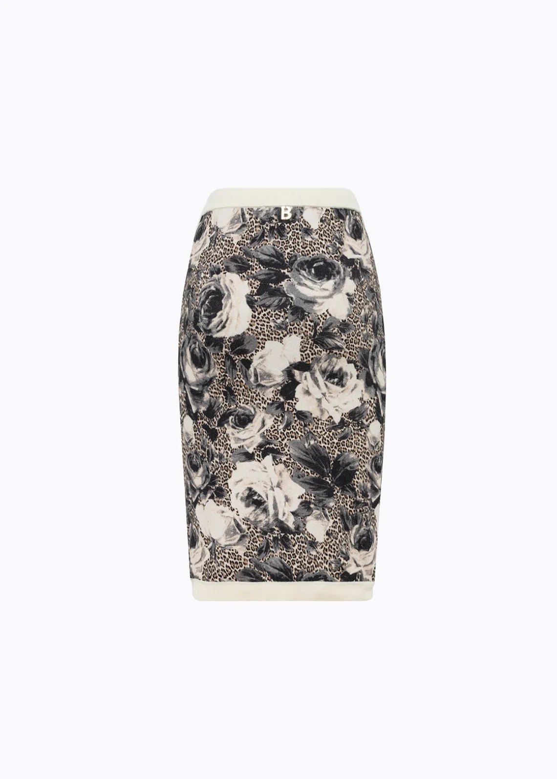 PRINTED KNIT MIDI SKIRT