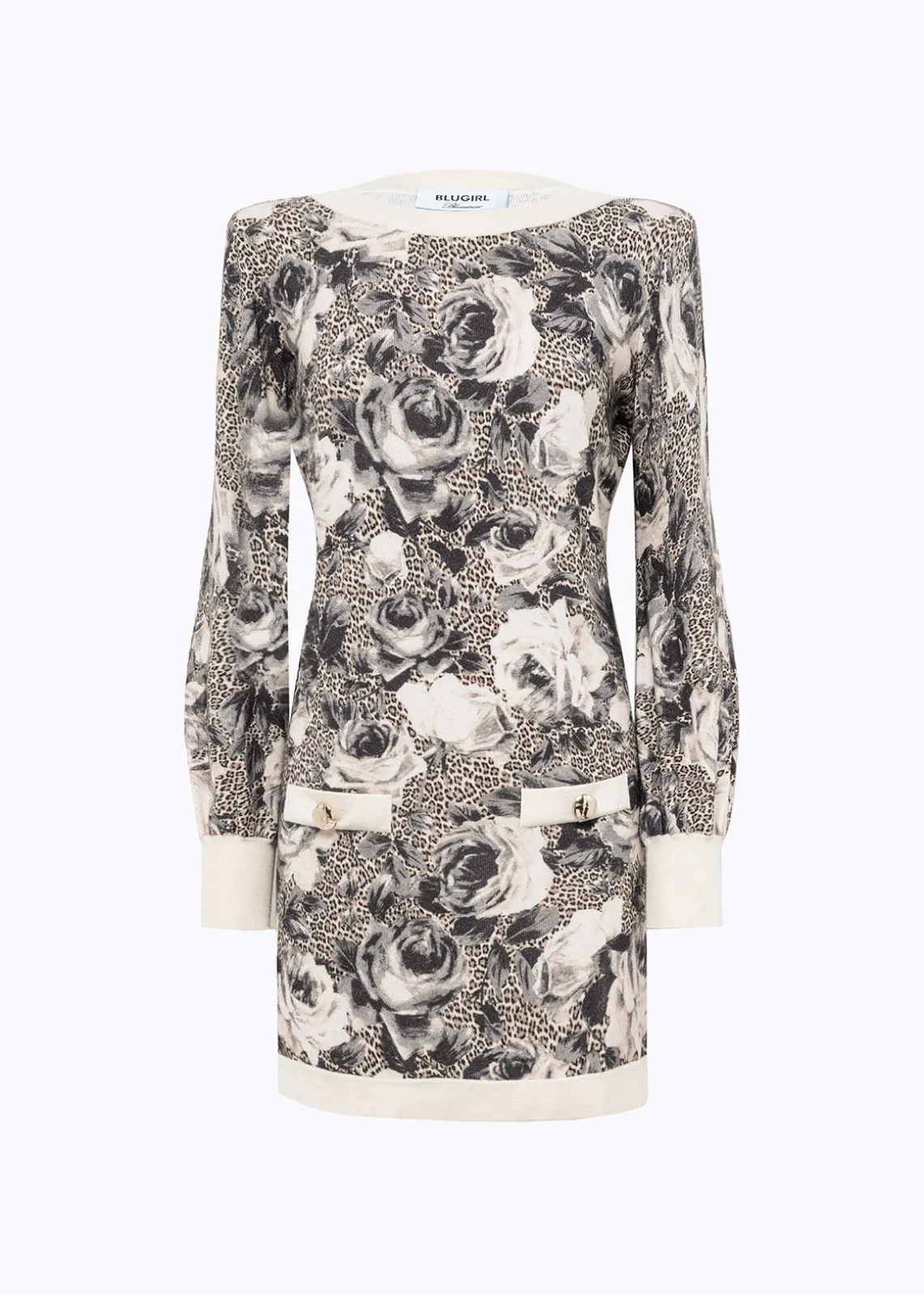 PRINTED KNIT MINI DRESS