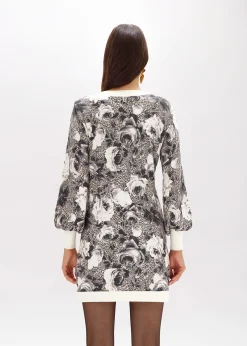 PRINTED KNIT MINI DRESS